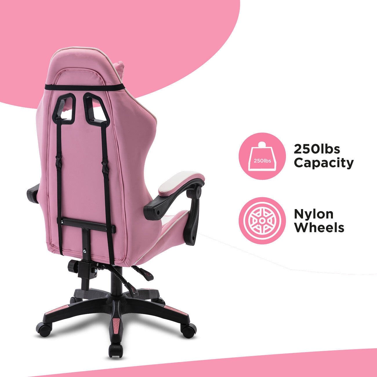 Height Adjustable Recliner Swivel Ergonomic Office PC Gaming Chair with Footrest