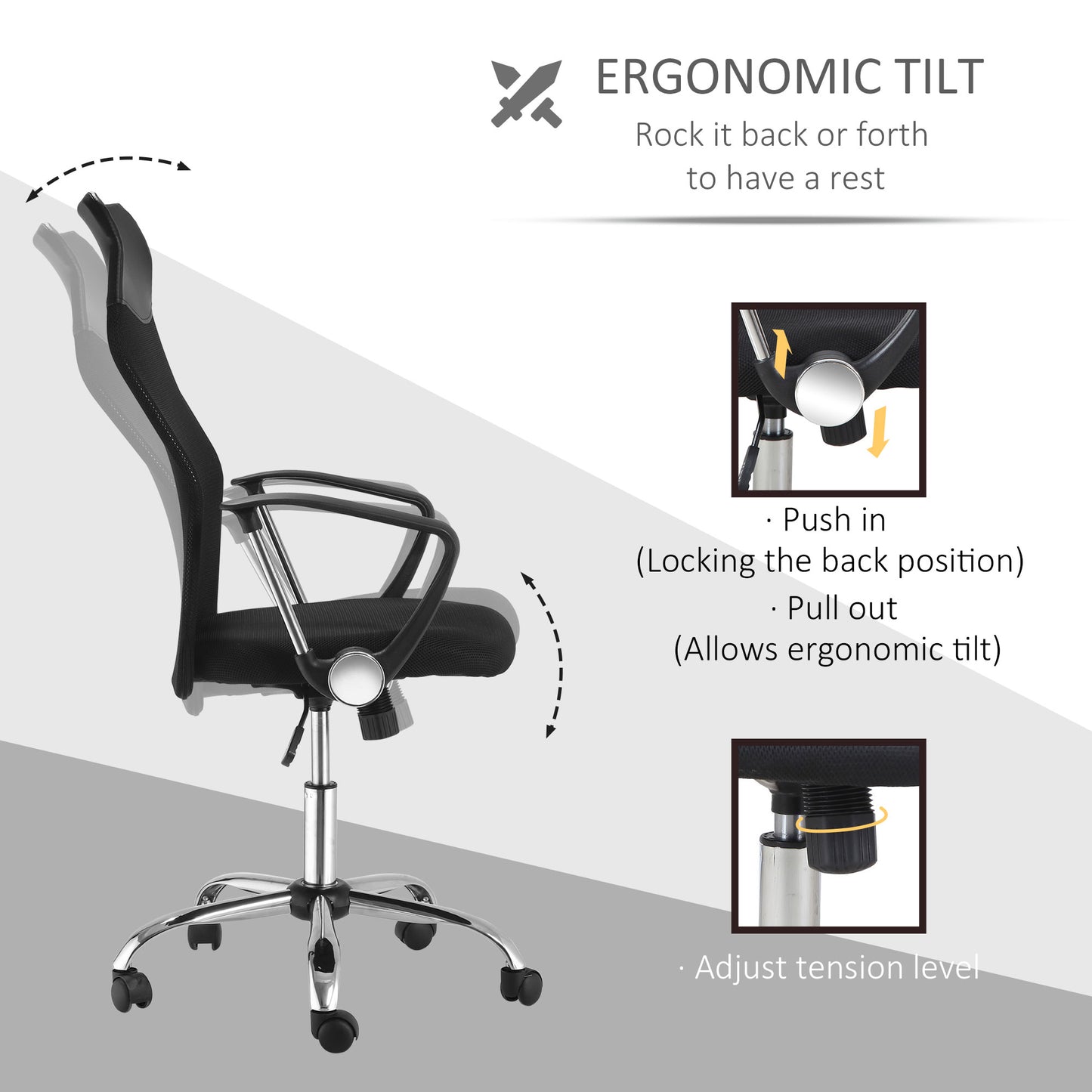 Executive Office Chair High Back Mesh Chair Seat Office Desk Chairs