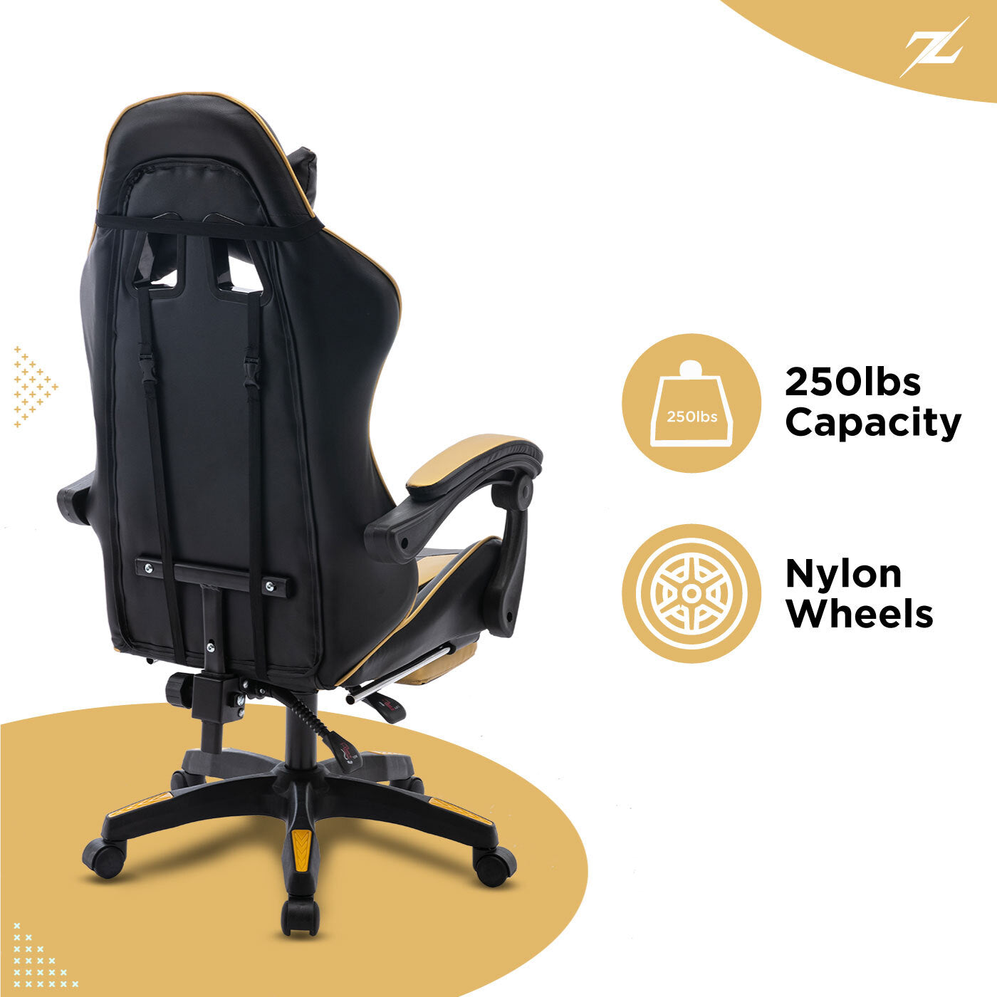 Height Adjustable Recliner Swivel Ergonomic Office PC Gaming Chair with Footrest