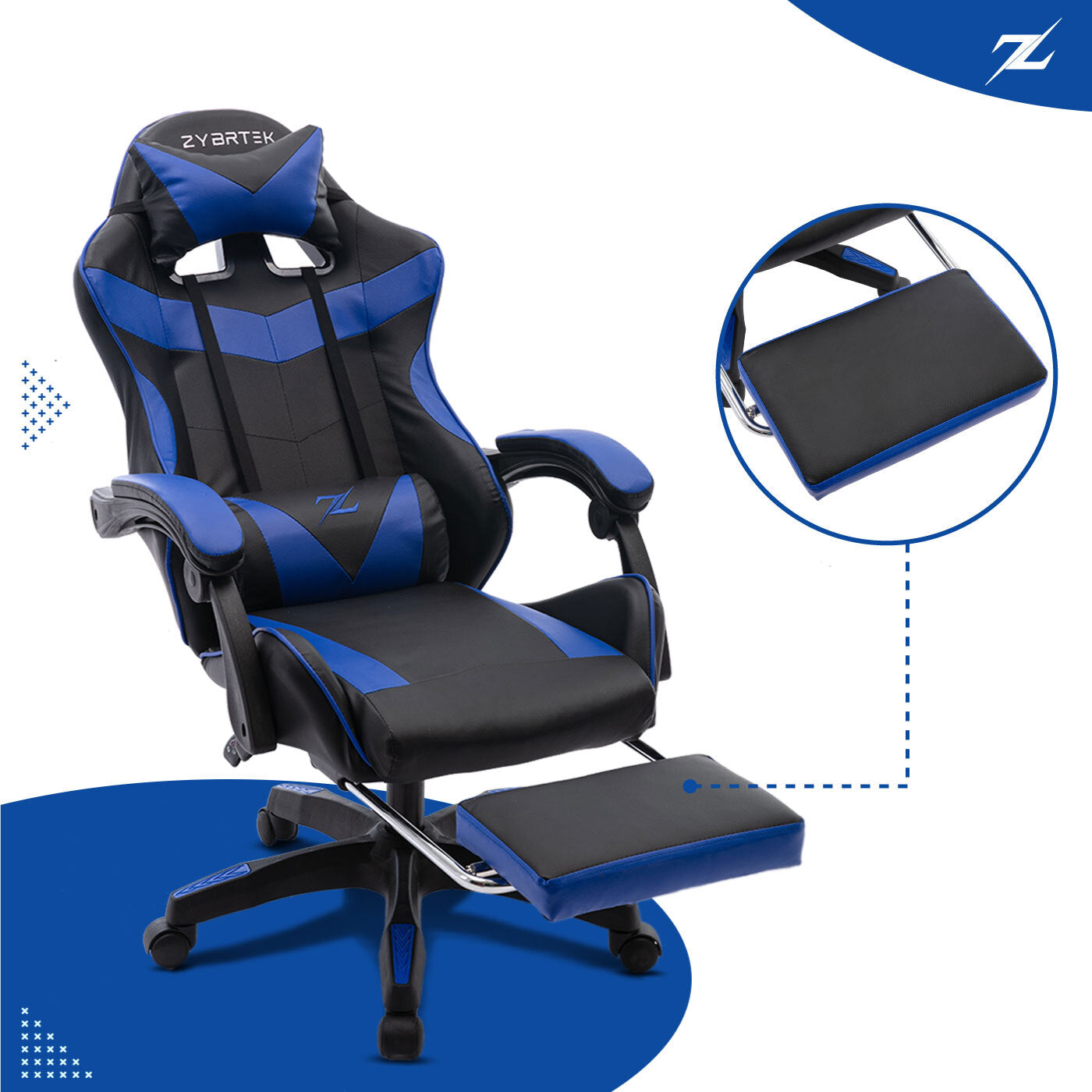 Height Adjustable Recliner Swivel Ergonomic Office PC Gaming Chair with Footrest