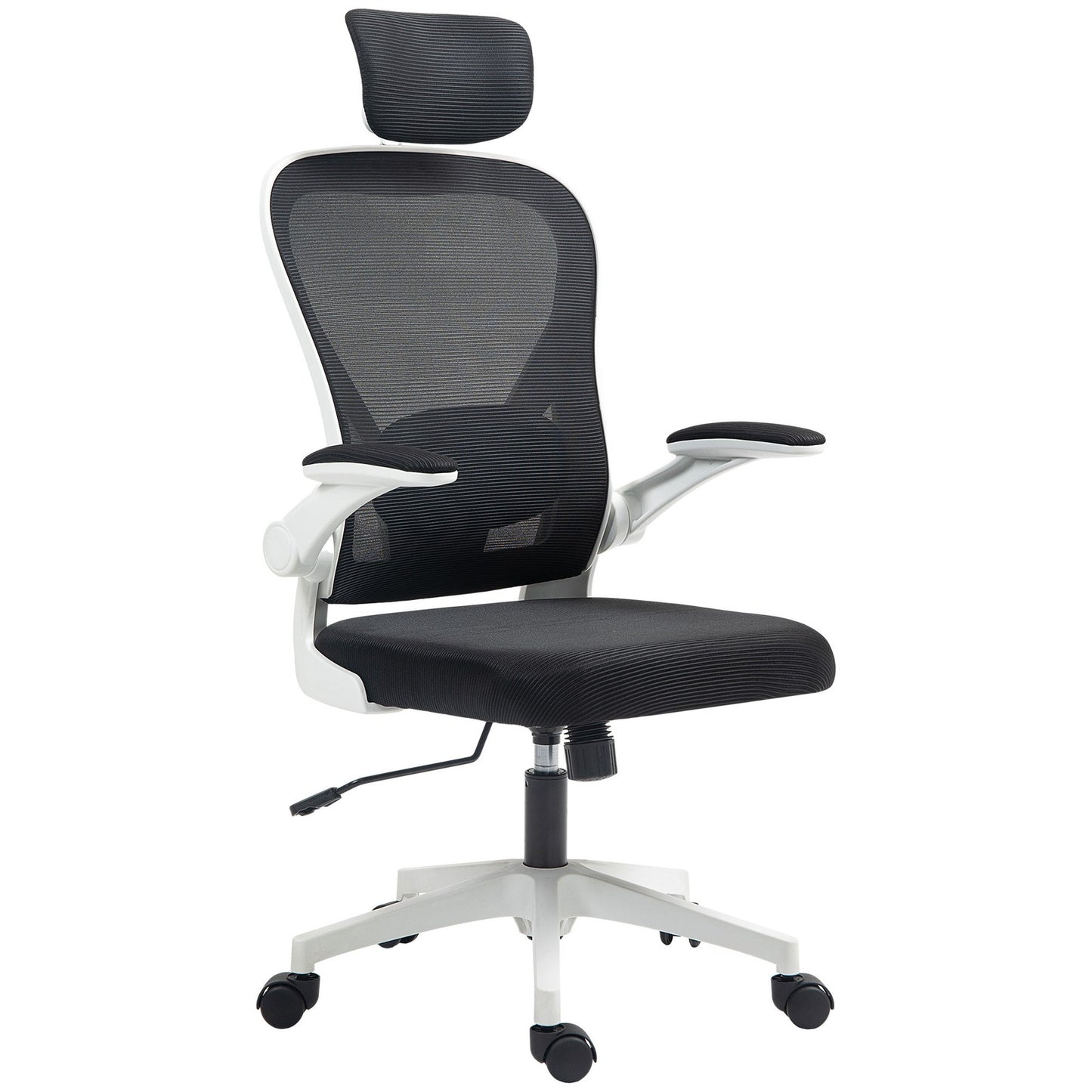 HOMCOM Ergonomic Mesh Office Chair with Headrest, Lumbar Support, Black