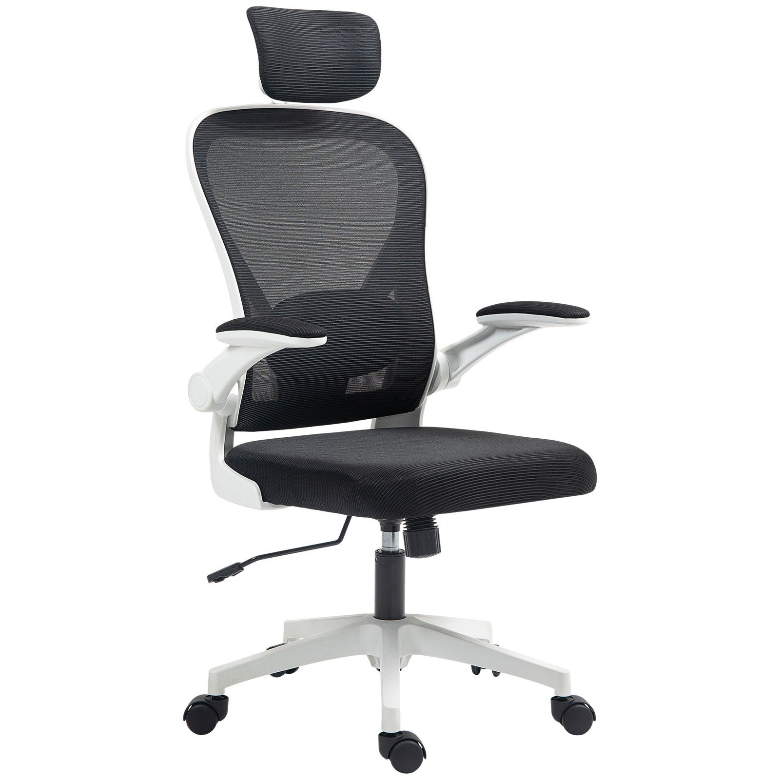 HOMCOM Ergonomic Mesh Office Chair with Headrest, Lumbar Support, Black
