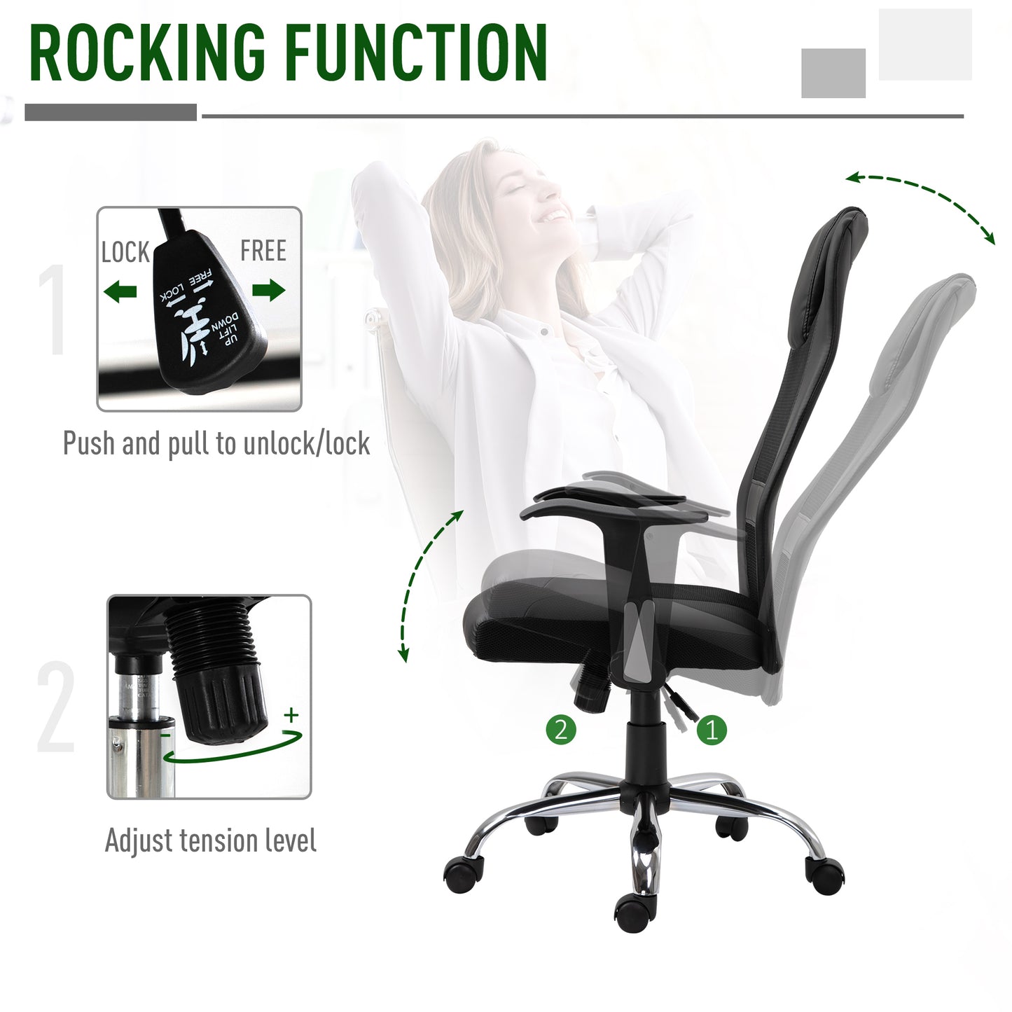 High Back Mesh Office Chair Swivel Ergonomic Task Executive Seat Adjustable