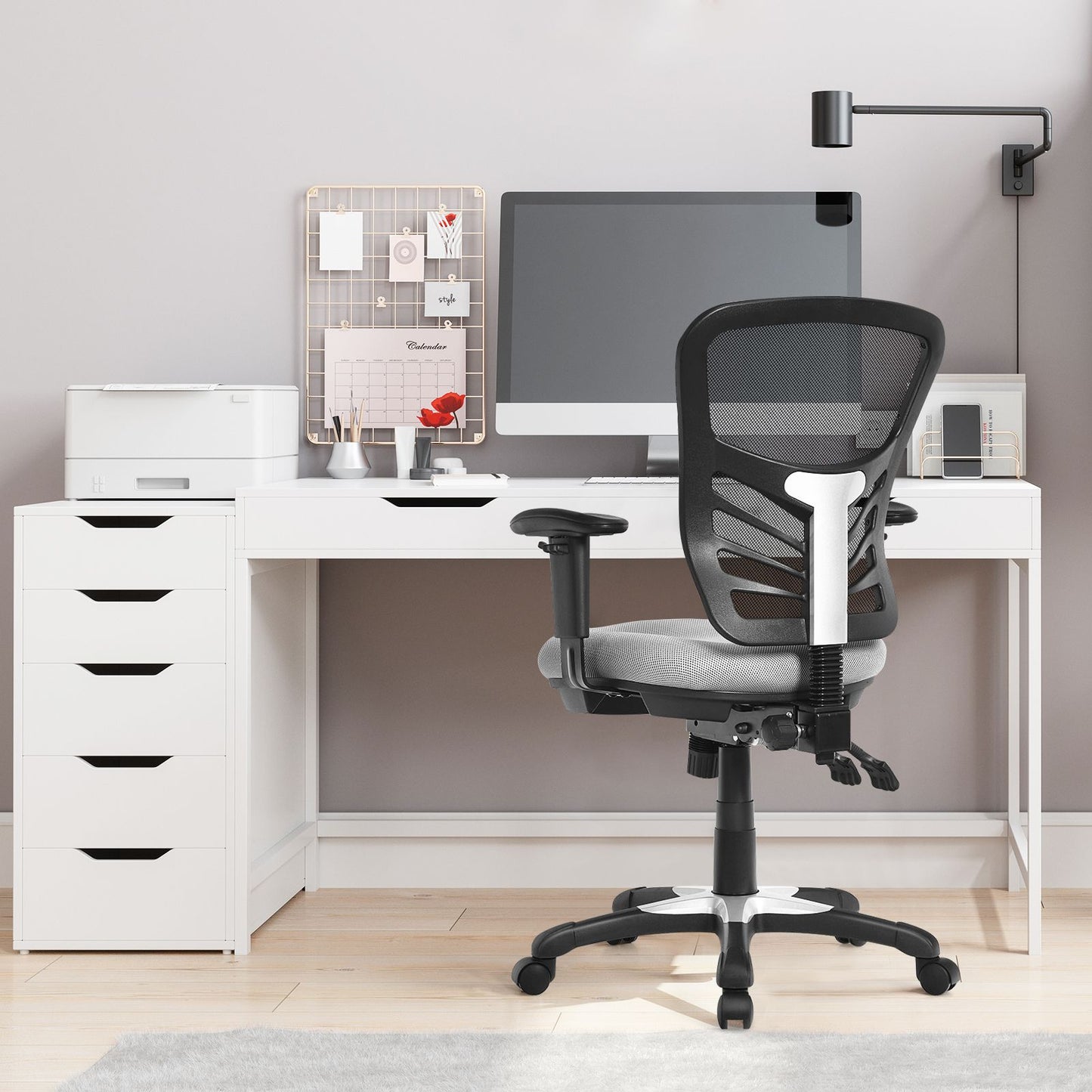 Ergonomic Reclining Mesh Office Chair with 3-Paddle Control