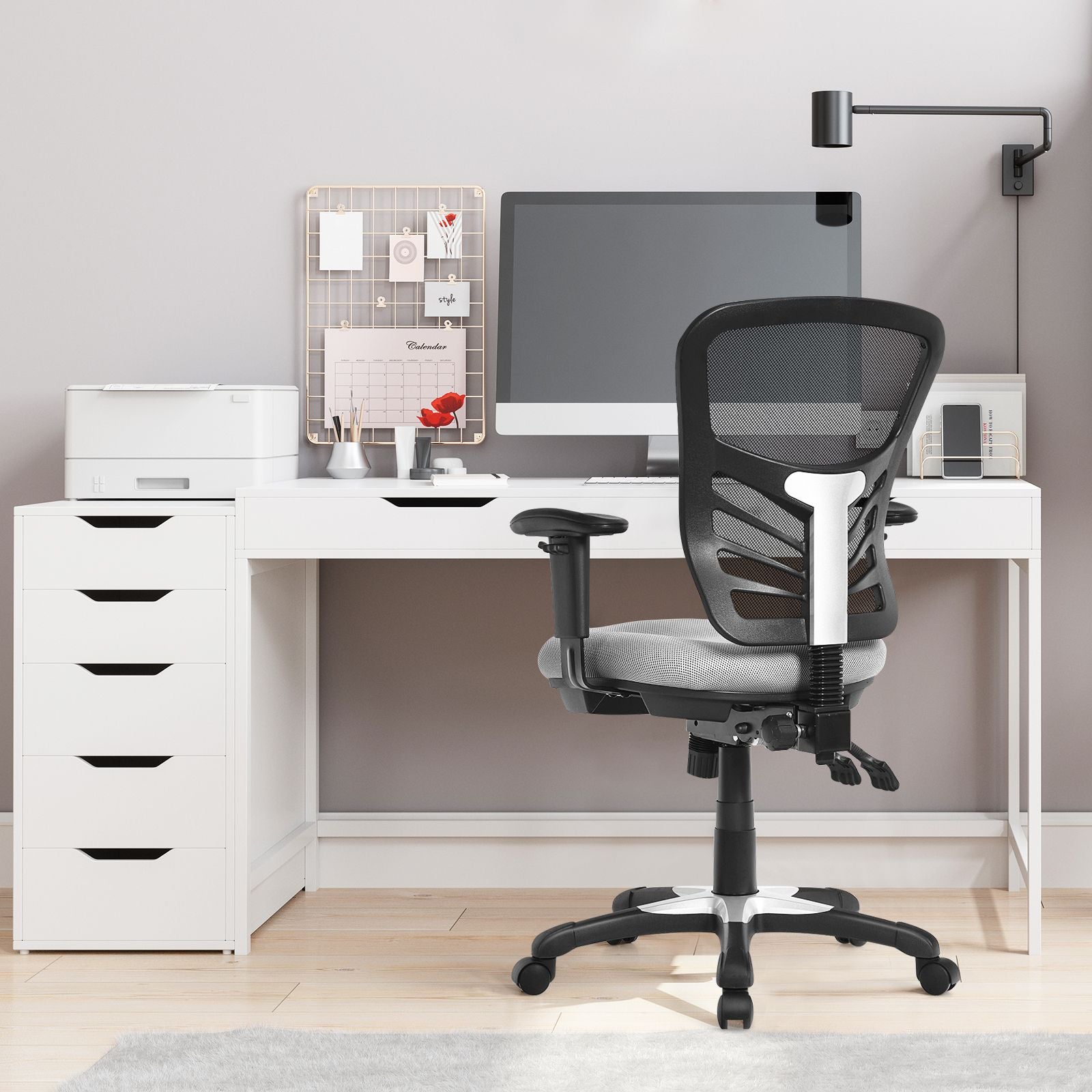 Ergonomic Reclining Mesh Office Chair with 3-Paddle Control