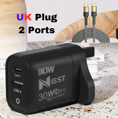 For Iphone 15 16 Pro Max Samsung Fast Charging 22.5W USB-C PD Plug Charger Cable