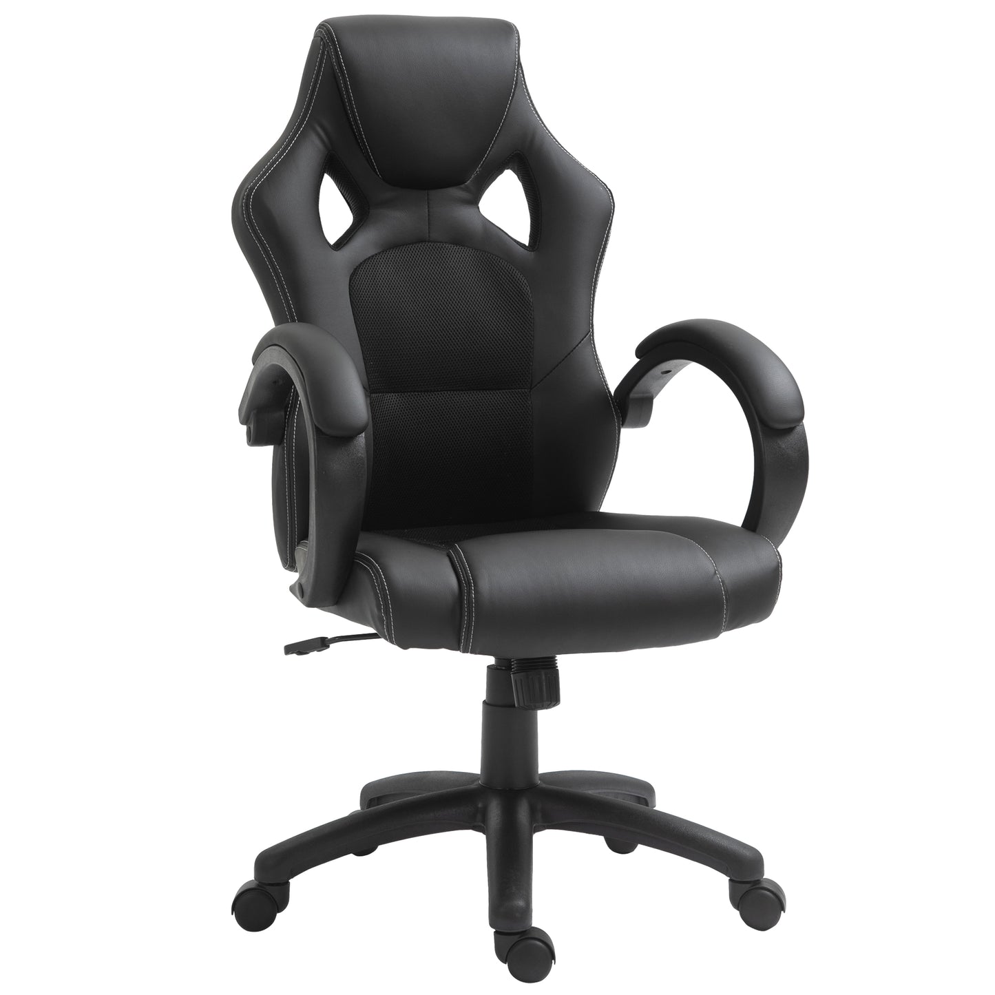 Executive Racing Swivel Gaming Office Chair PU Leather Computer Desk Chair Gray