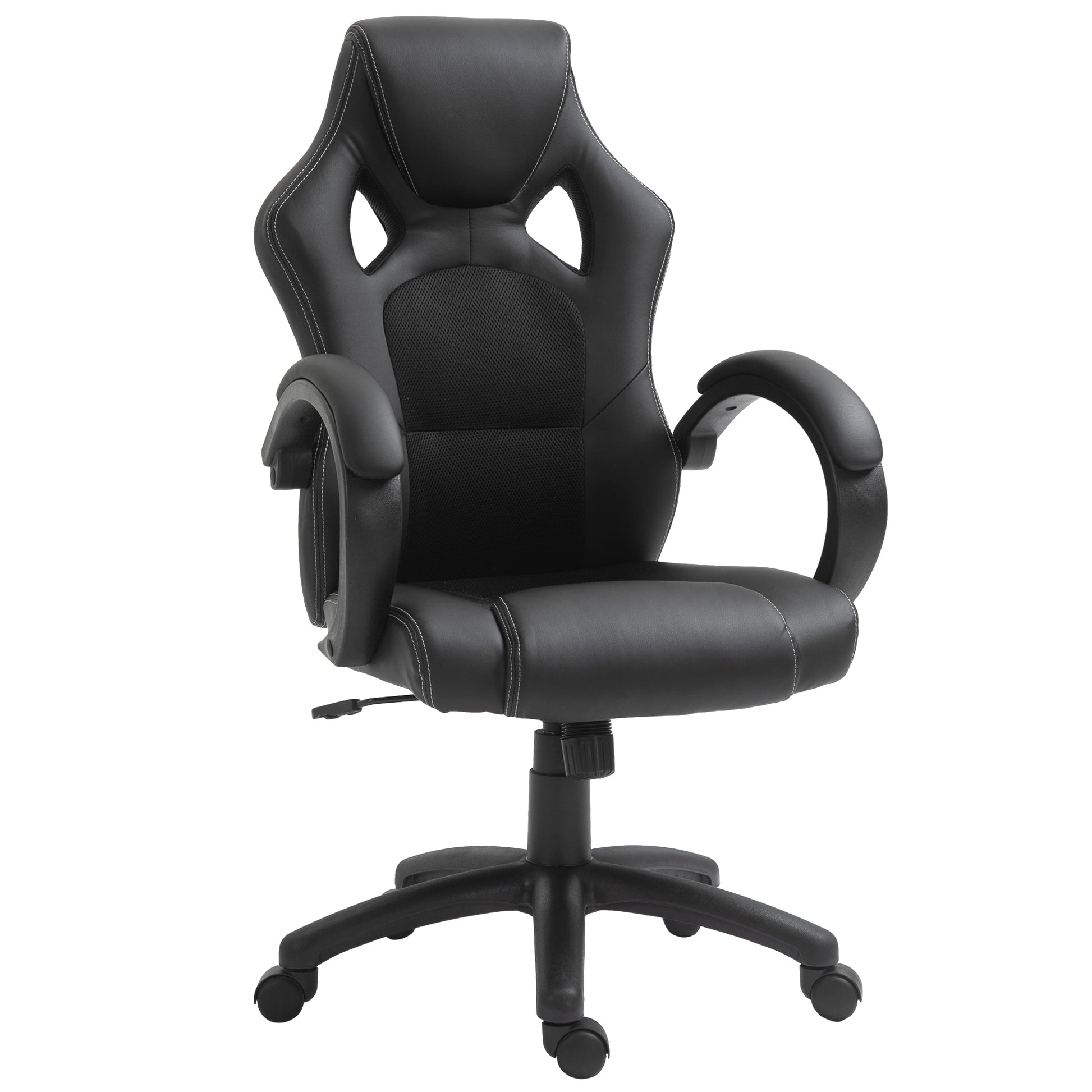 Executive Racing Swivel Gaming Office Chair PU Leather Computer Desk Chair Gray