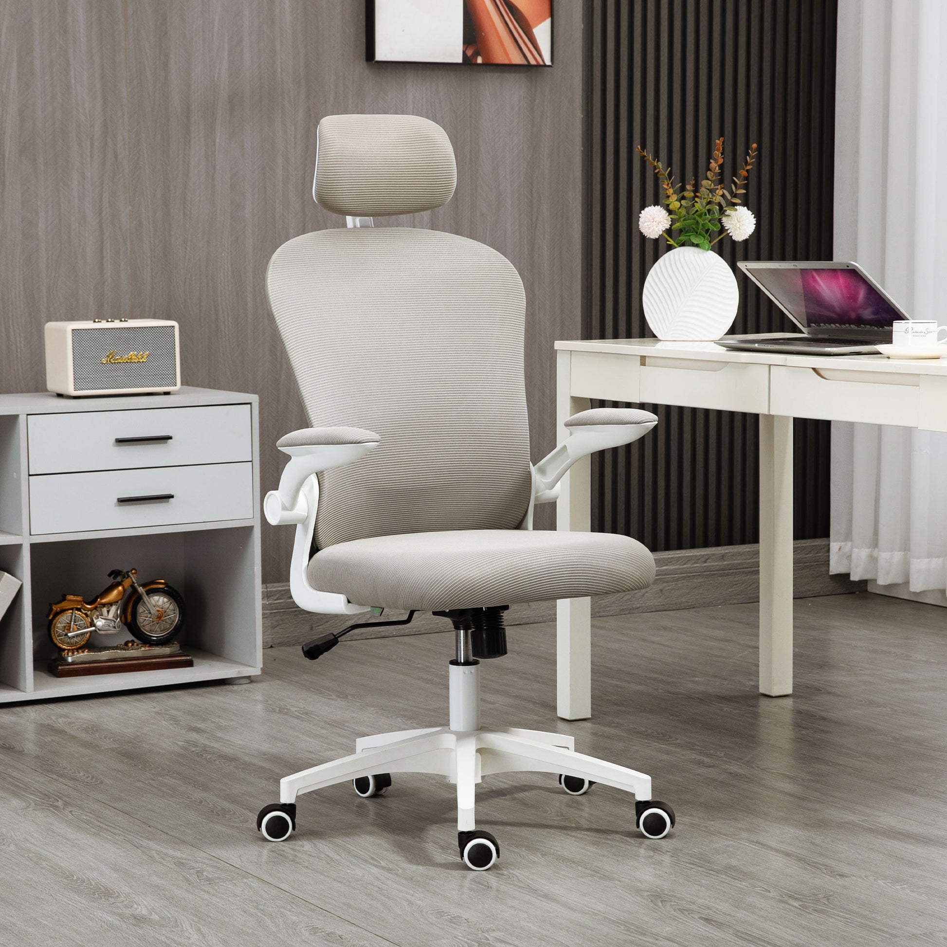 Mesh Office Chair with Headrest, Lumbar Support, 90° Arm