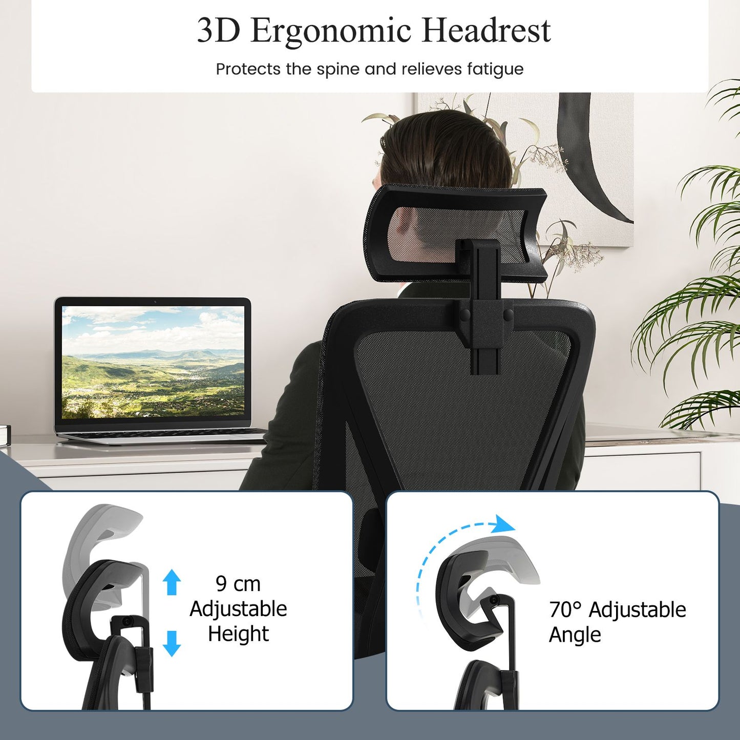 Mesh Ergonomic Office Chair Adjustable Swivel Task Chair