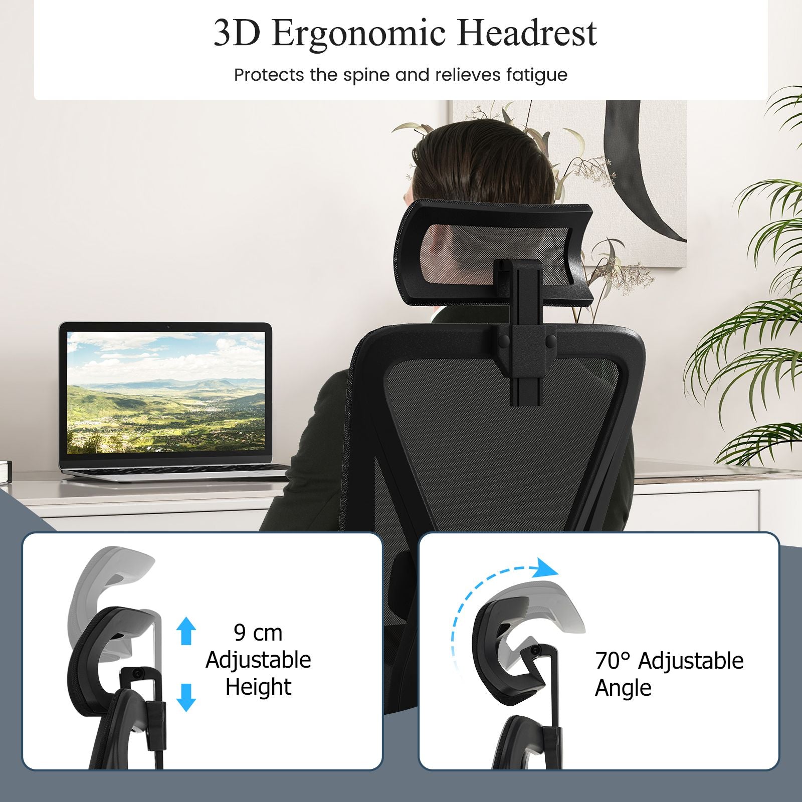 Mesh Ergonomic Office Chair Adjustable Swivel Task Chair