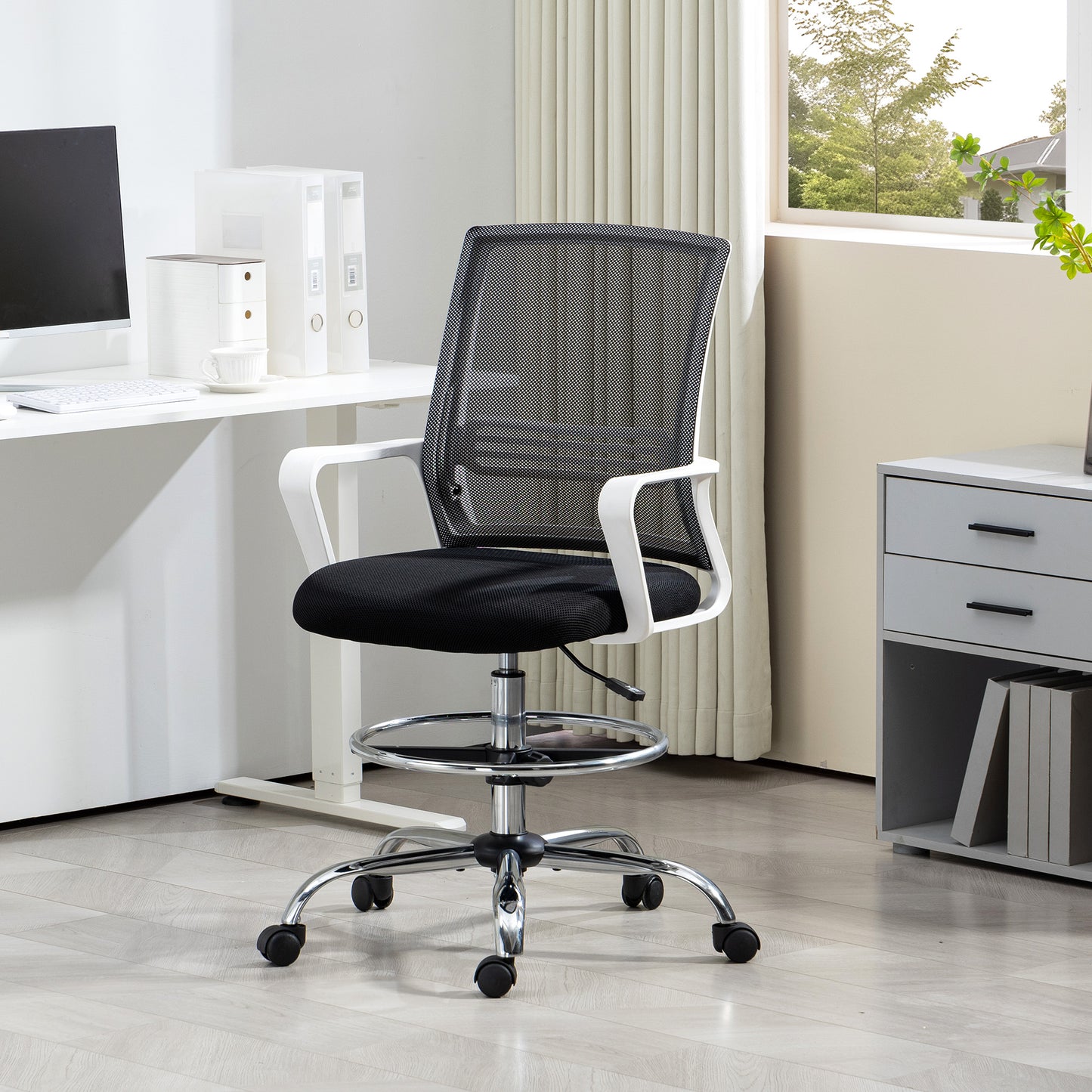 Mesh Drafting Chair, Adjustable Swivel Ergonomic Office Chair