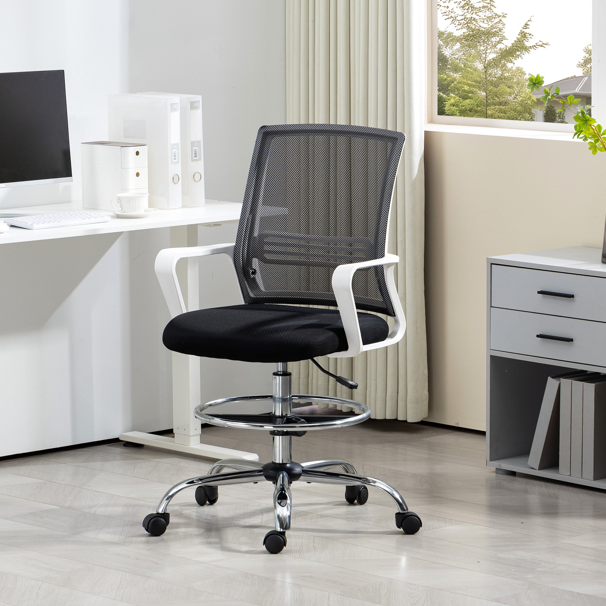 Mesh Drafting Chair, Adjustable Swivel Ergonomic Office Chair