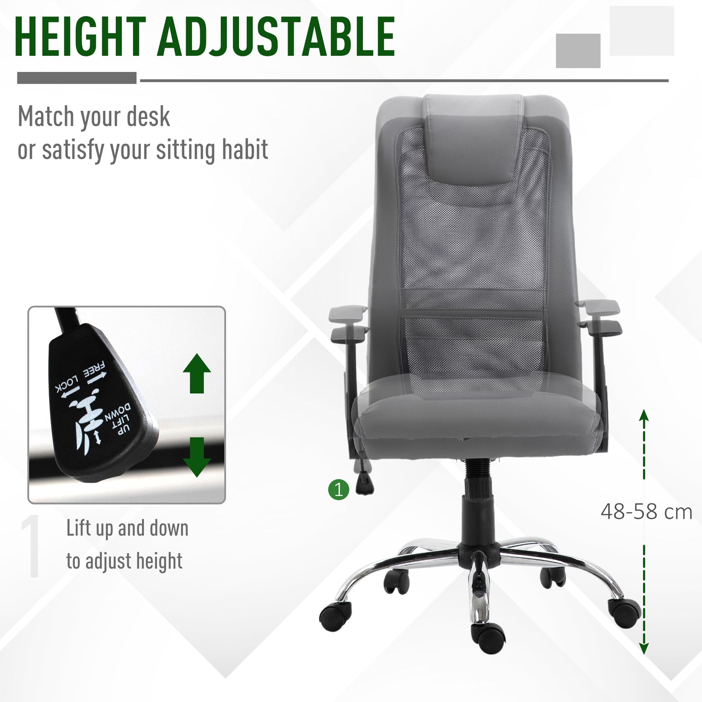 High Back Mesh Office Chair Swivel Ergonomic Task Executive Seat Adjustable