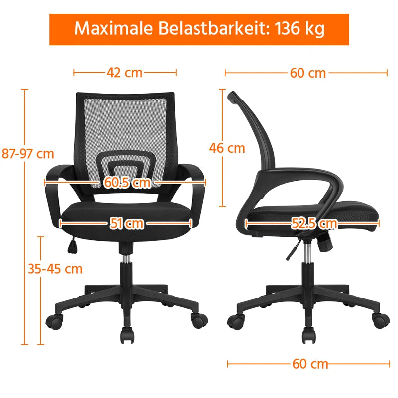 Color Mid-Back Mesh Swivel Office Chair