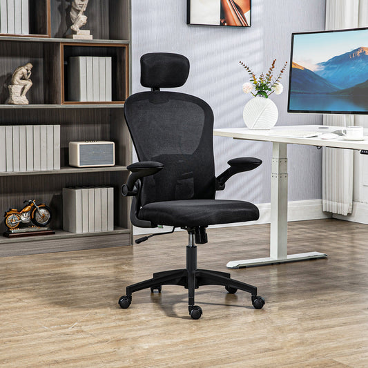 Mesh Office Chair with Headrest, Lumbar Support, 90° Arm