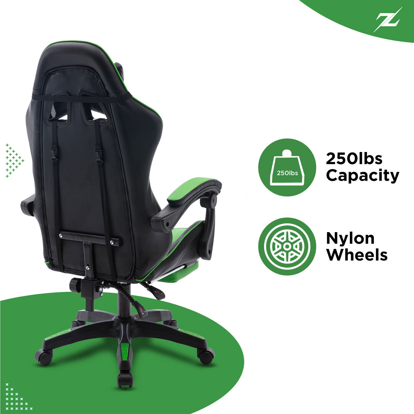 Height Adjustable Recliner Swivel Ergonomic Office PC Gaming Chair with Footrest