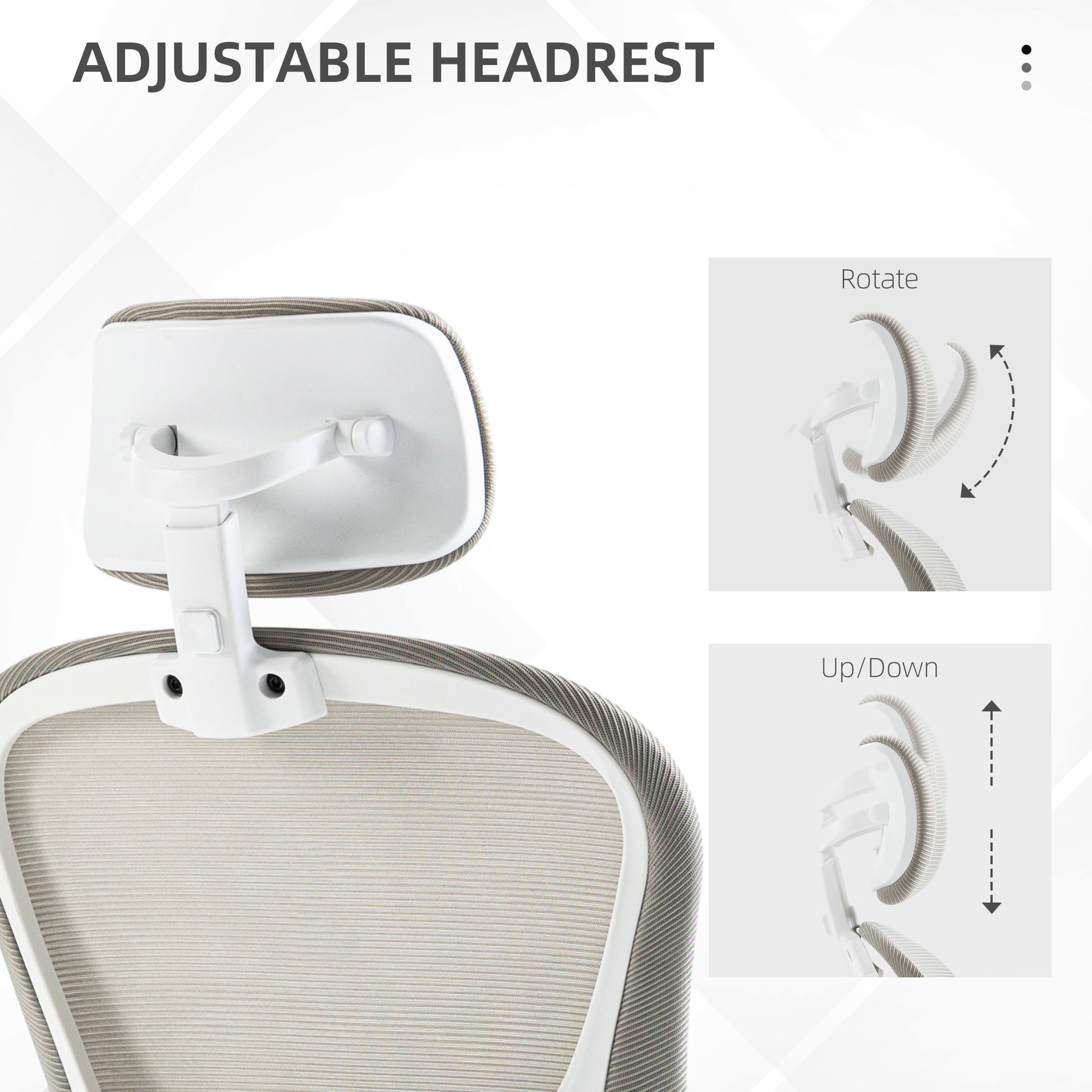 Mesh Office Chair with Headrest, Lumbar Support, 90° Arm