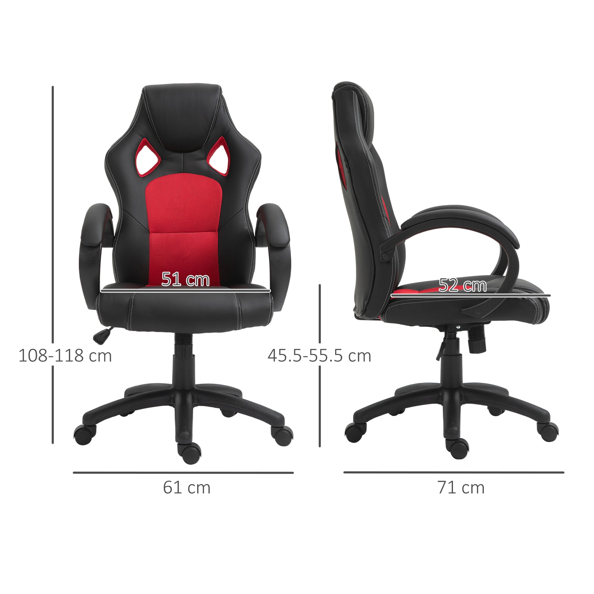 Executive Racing Swivel Gaming Office Chair PU Leather Computer Desk Chair Gray