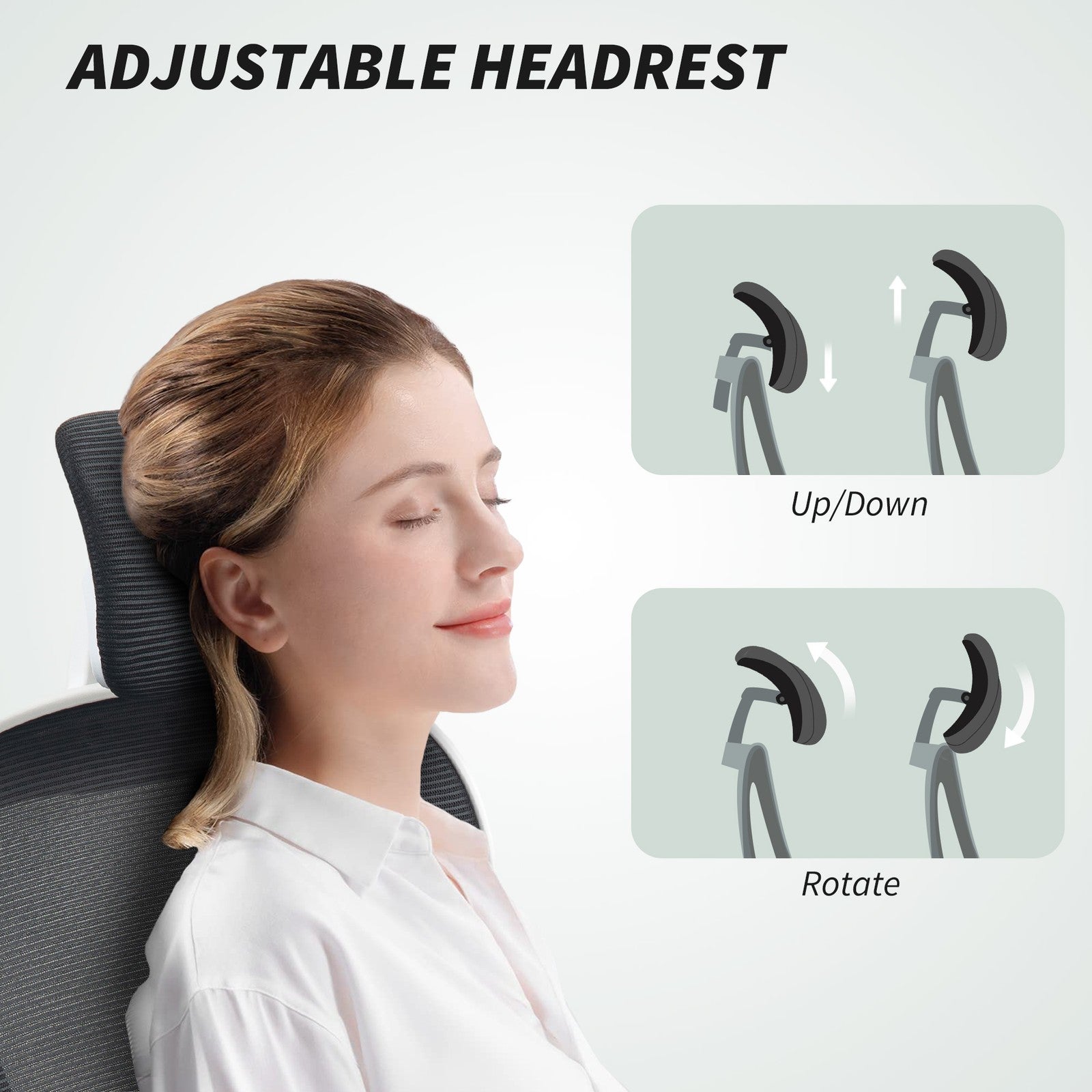 HOMCOM Ergonomic Mesh Office Chair with Headrest, Lumbar Support, Black