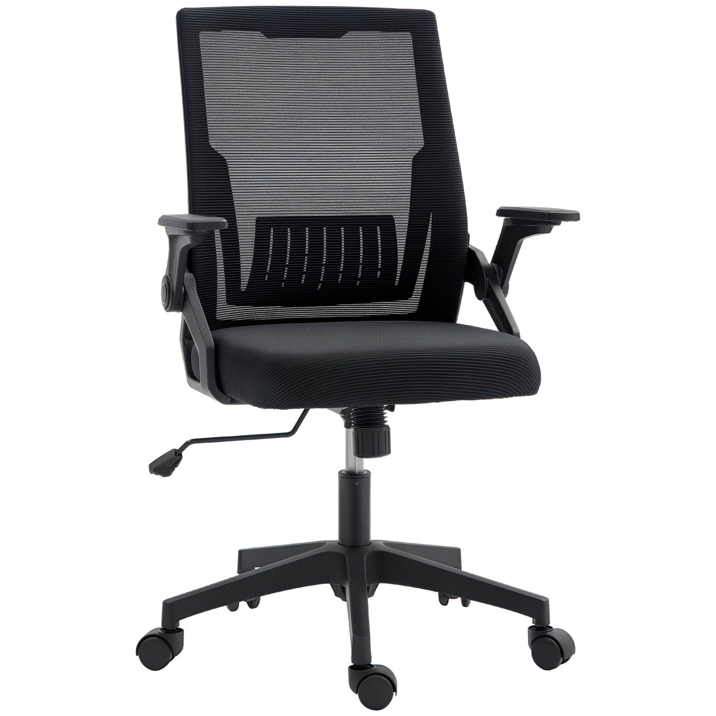 Mesh Office Chair, Desk Chair with Lumbar Support, Flip-Up Armrest