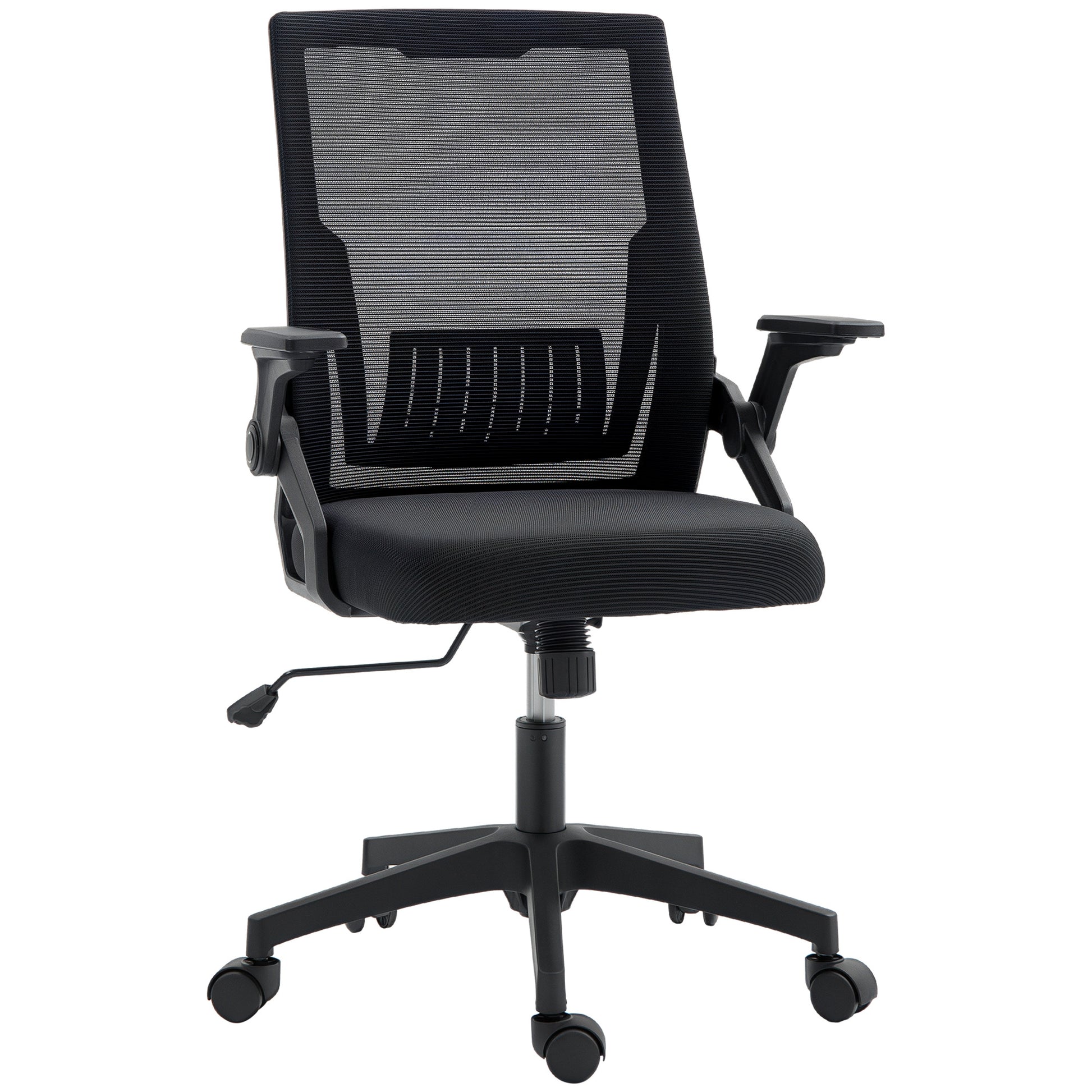 Mesh Office Chair, Desk Chair with Lumbar Support, Flip-Up Armrest