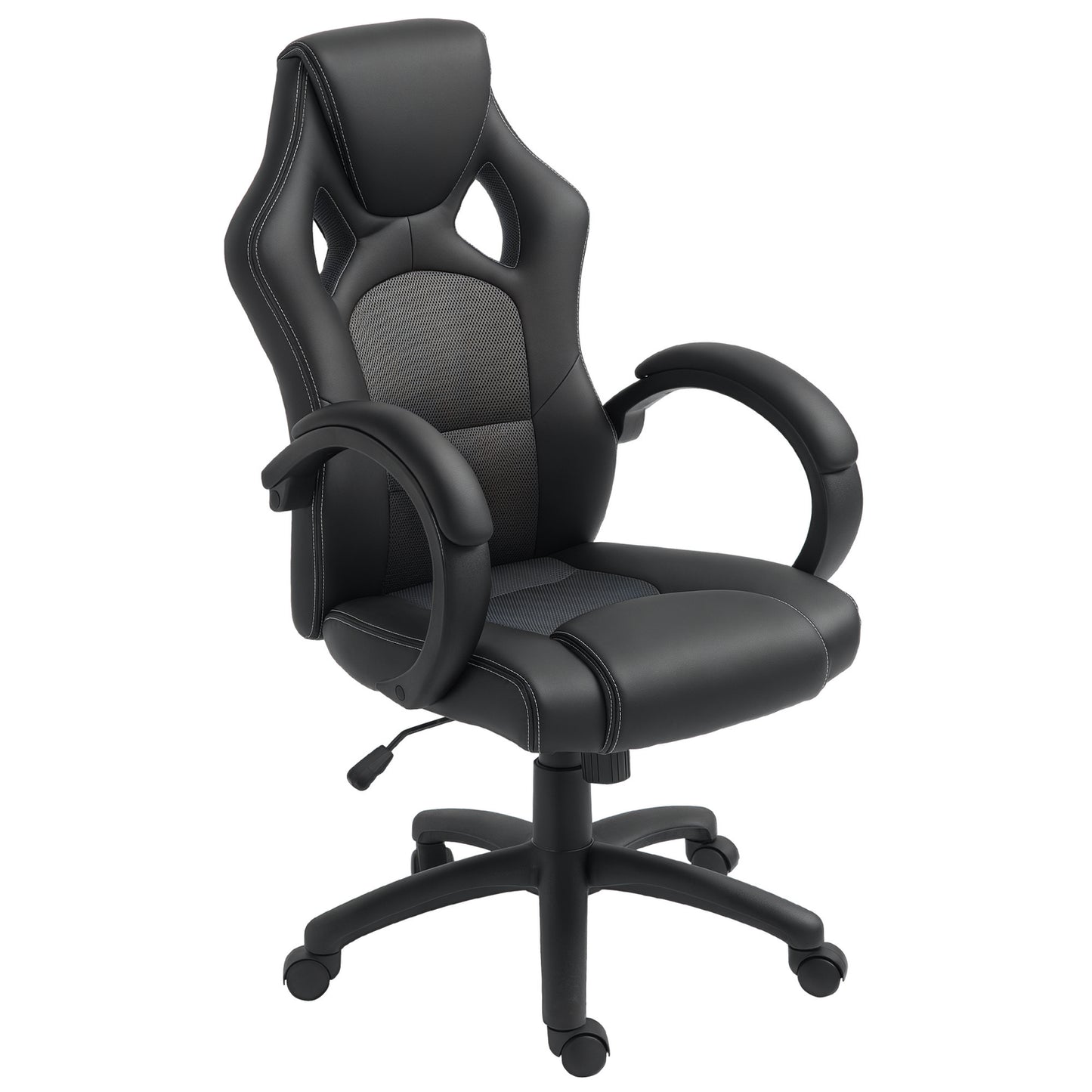 Executive Racing Swivel Gaming Office Chair PU Leather Computer Desk Chair Gray