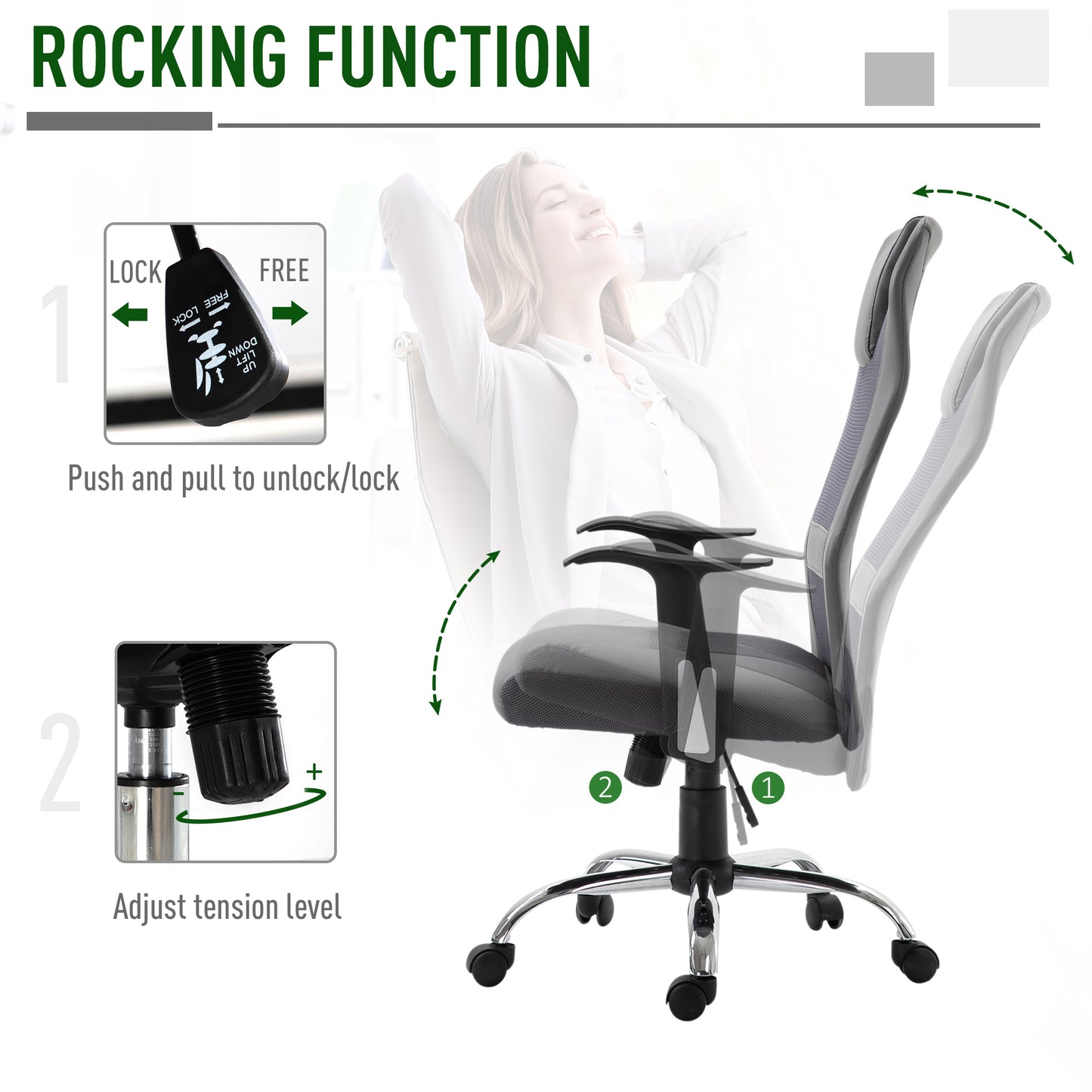 High Back Mesh Office Chair Swivel Ergonomic Task Executive Seat Adjustable