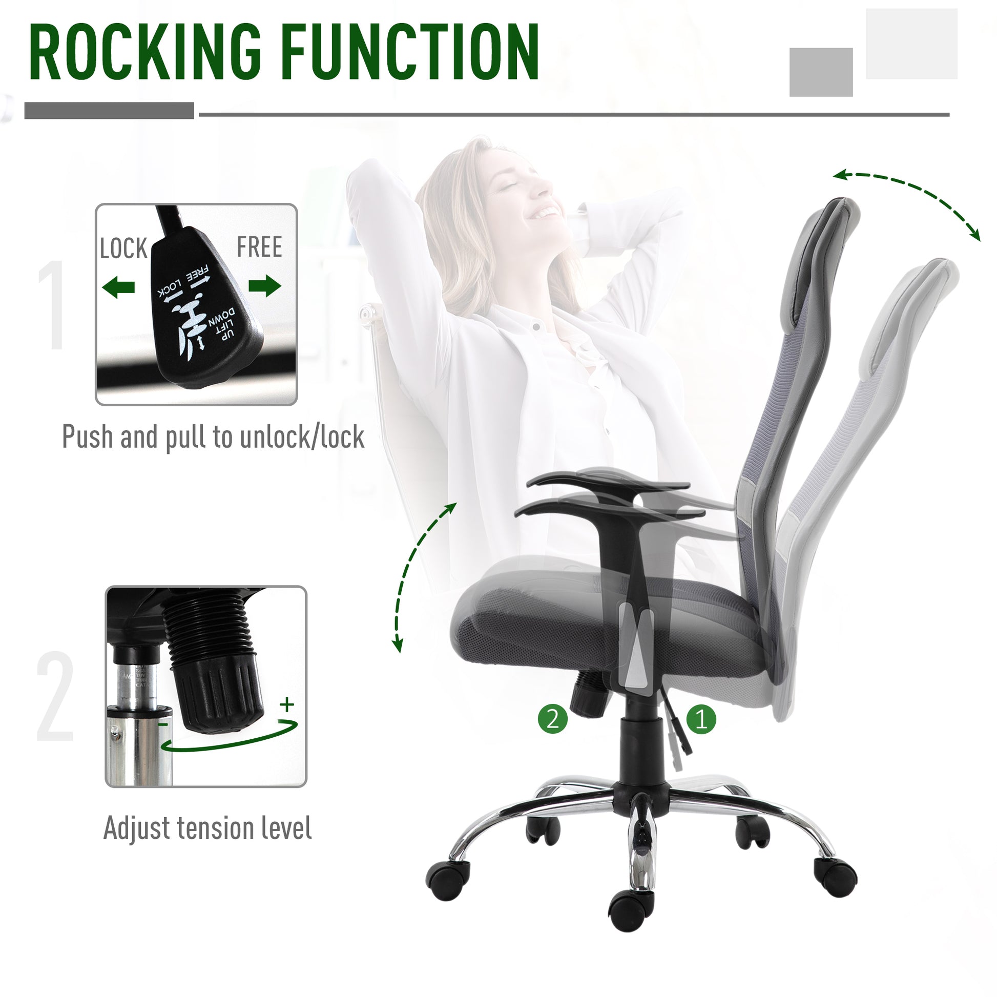 High Back Mesh Office Chair Swivel Ergonomic Task Executive Seat Adjustable