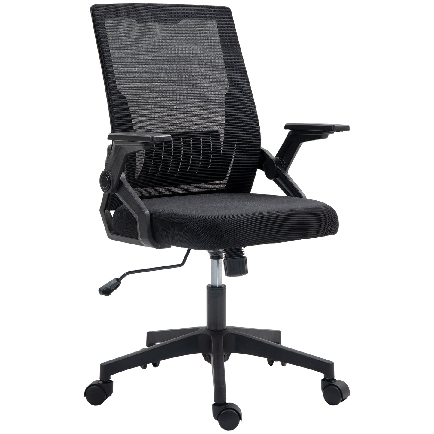 Mesh Office Chair, Desk Chair with Lumbar Support, Flip-Up Armrest