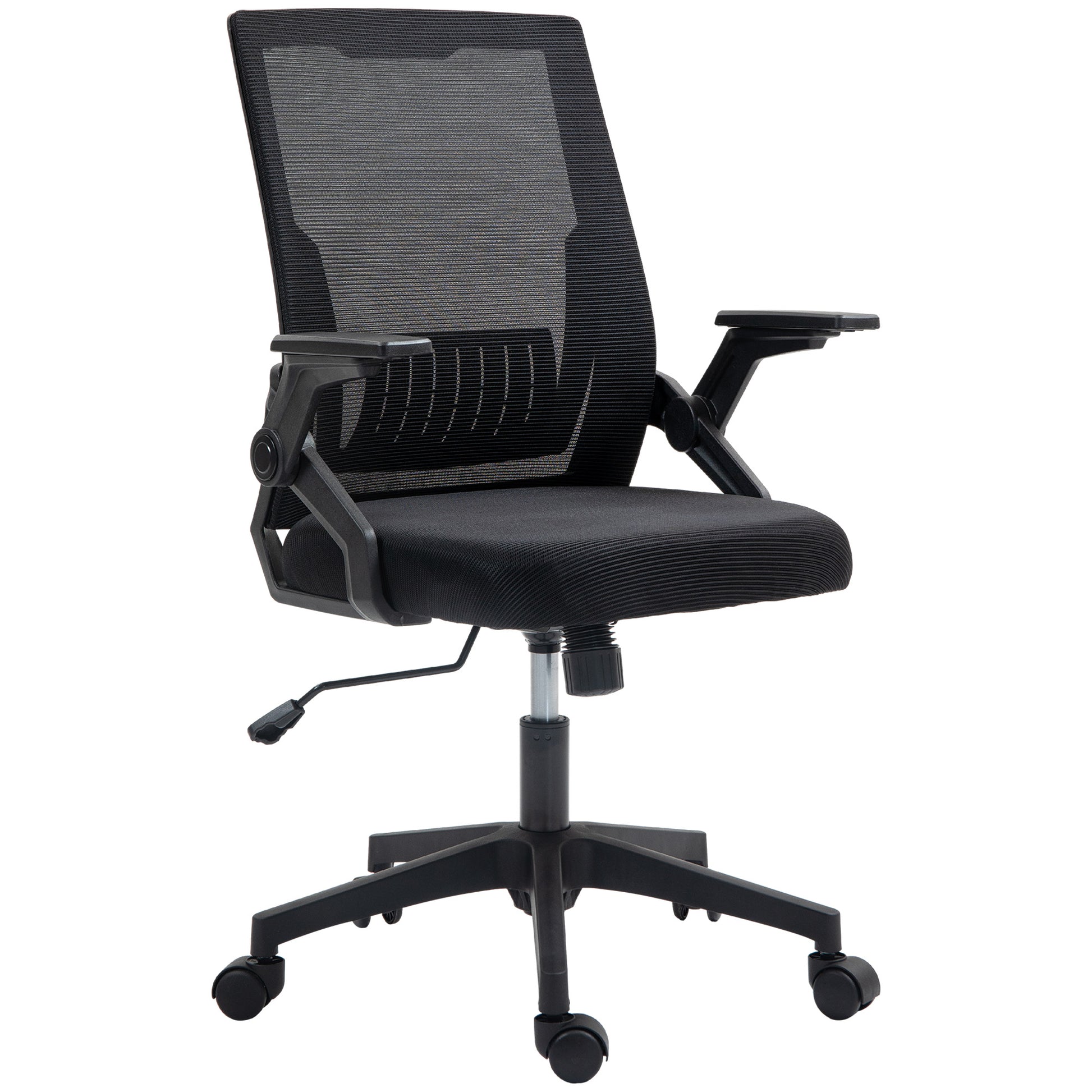 Mesh Office Chair, Desk Chair with Lumbar Support, Flip-Up Armrest