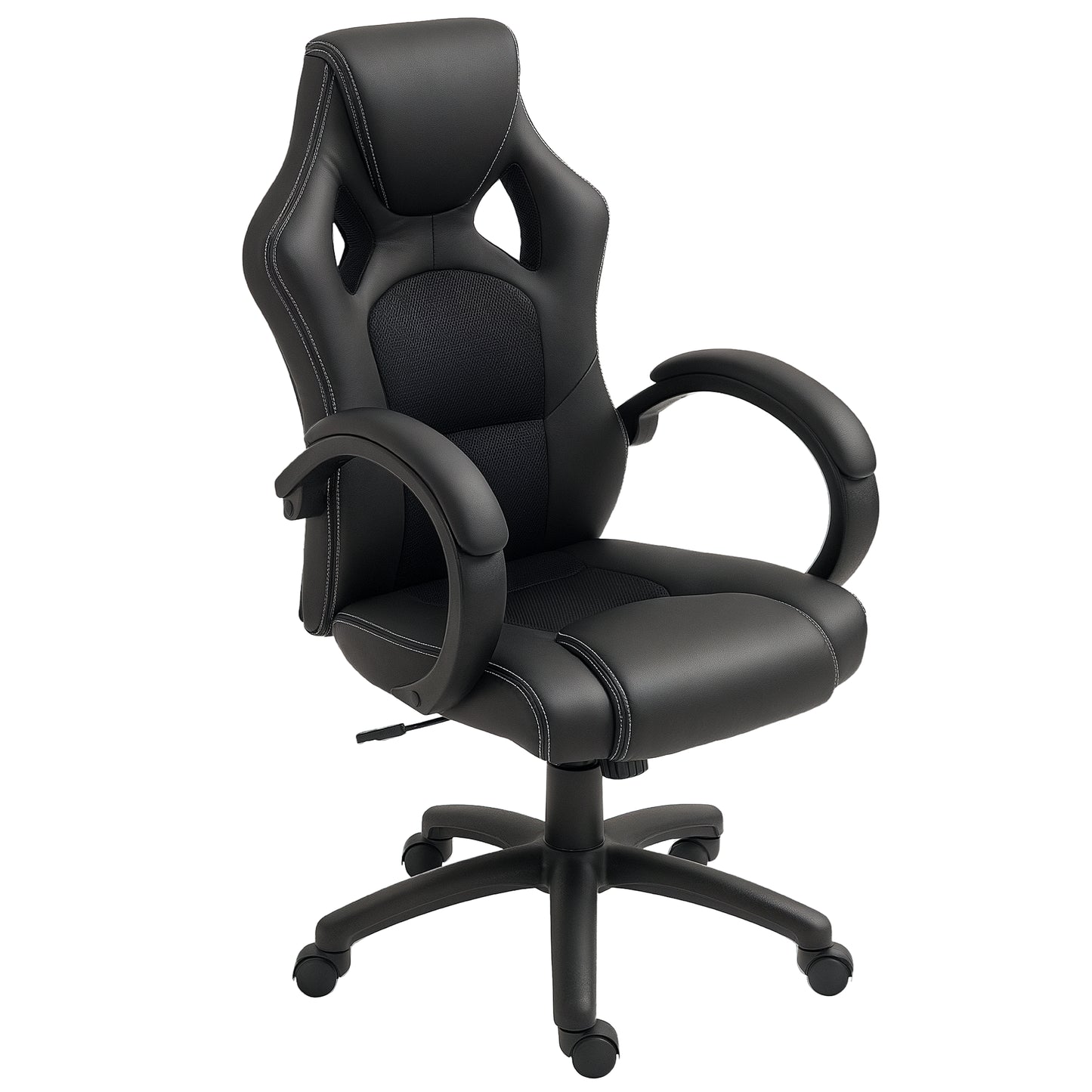 Executive Racing Swivel Gaming Office Chair PU Leather Computer Desk Chair Gray