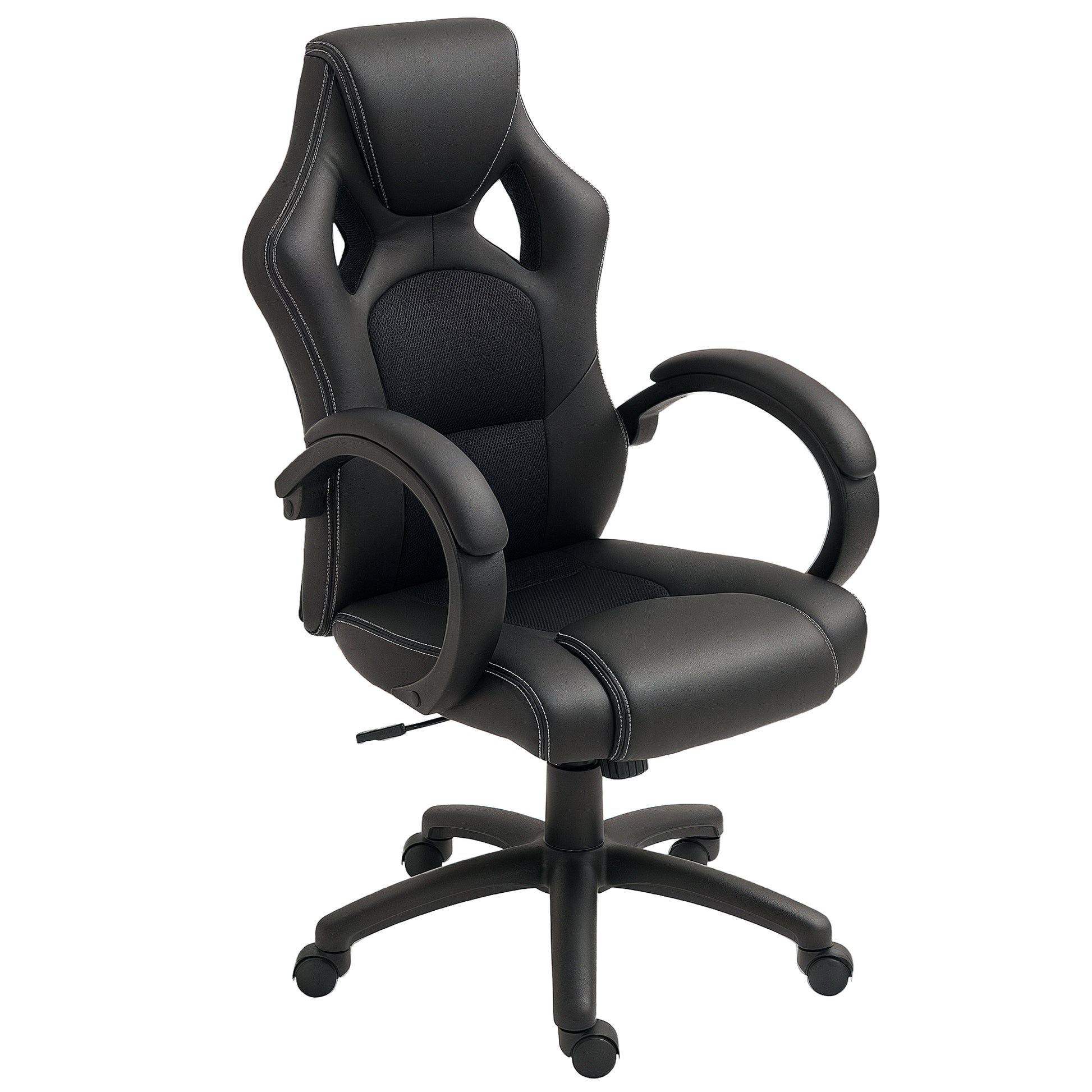 Executive Racing Swivel Gaming Office Chair PU Leather Computer Desk Chair Gray