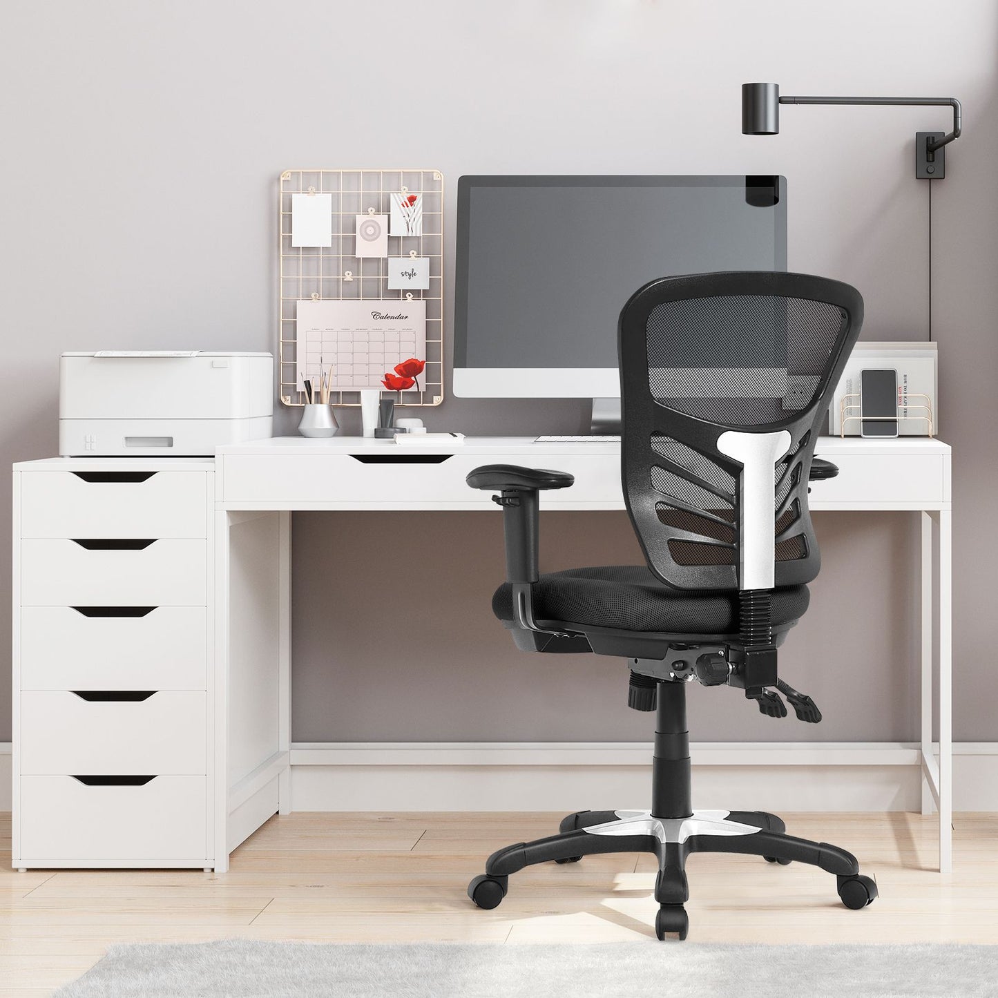 Ergonomic Reclining Mesh Office Chair with 3-Paddle Control