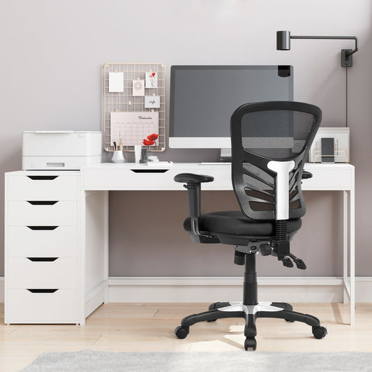 Ergonomic Reclining Mesh Office Chair with 3-Paddle Control