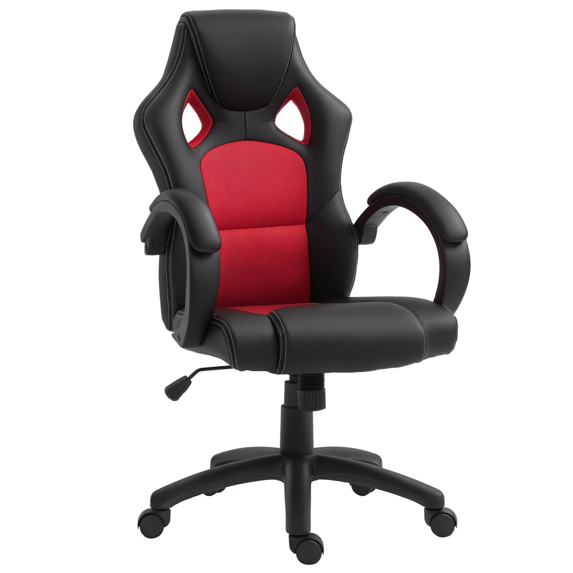 Executive Racing Swivel Gaming Office Chair PU Leather Computer Desk Chair Gray