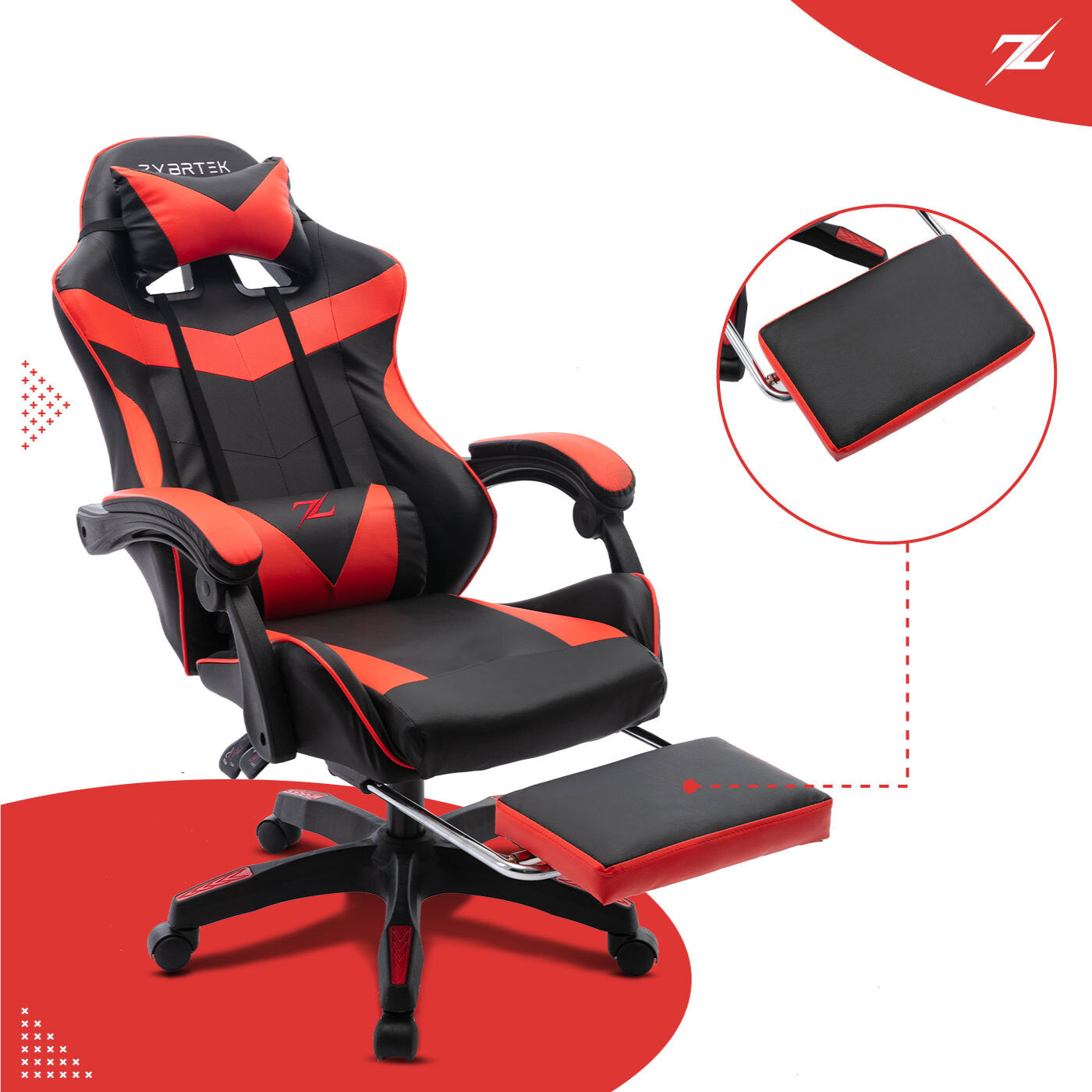 Height Adjustable Recliner Swivel Ergonomic Office PC Gaming Chair with Footrest