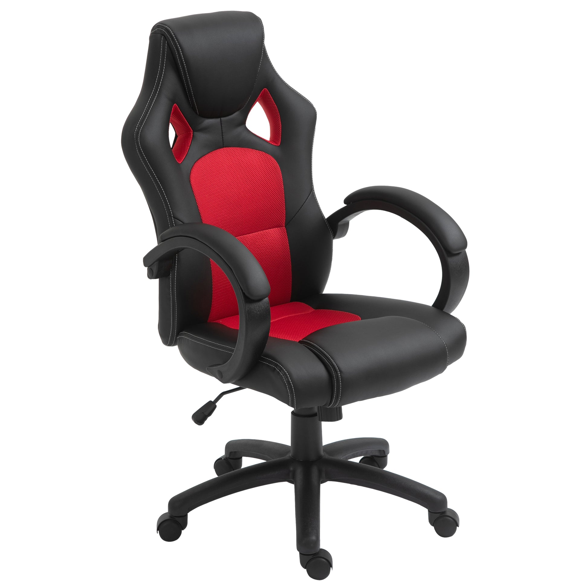 Executive Racing Swivel Gaming Office Chair PU Leather Computer Desk Chair Gray